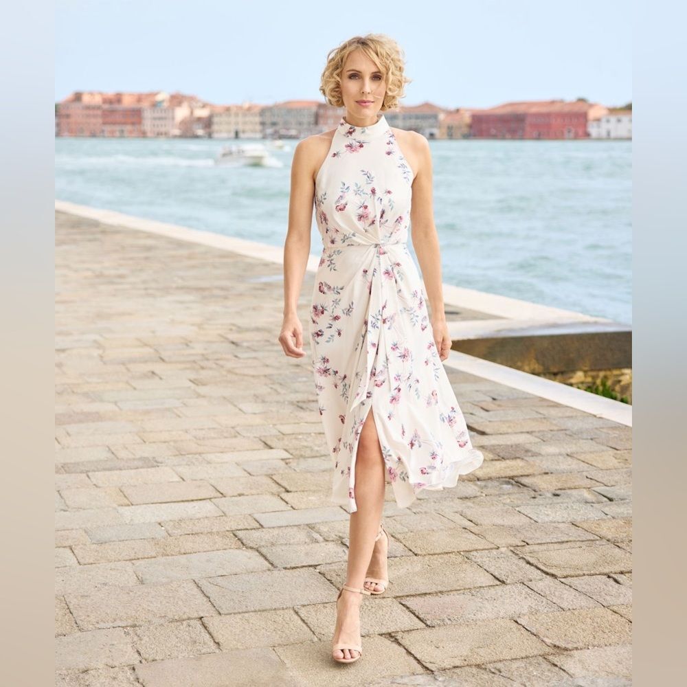 Ted Baker London Zoeeey Floral Halter Neck Midi Dress, NWT, Size 6 US 14 - Picture 4 of 16